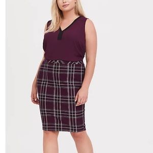 Torrid size 2 purple plaid skirt NWOT